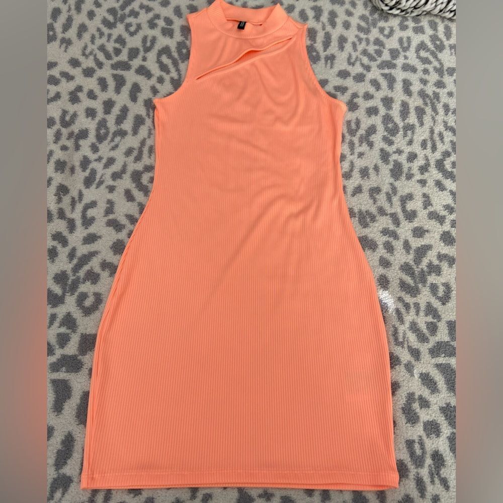 H&M light orange ribbed dress size S